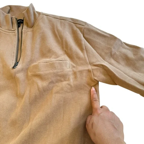 Banana Republic Turtleneck Mens Tan Long Sleeve Pullover Sweater Size M - Picture 5 of 10